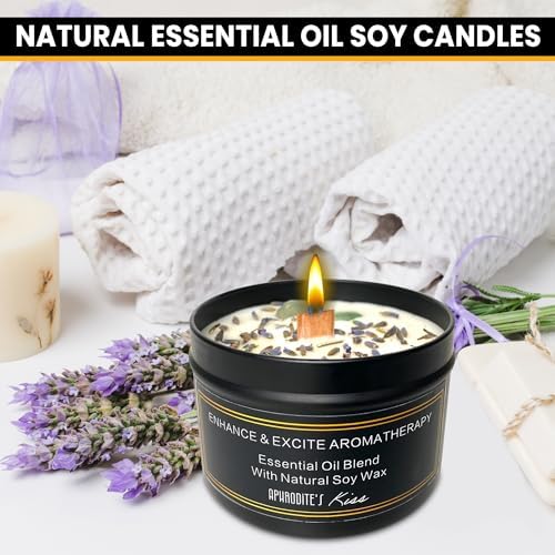 10oz Non-Toxic Lavender Soy Candle with Jade Crystals | Wood-Wick Aromatherapy Gift - Image 5