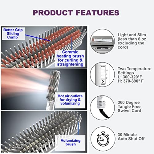 MyOnlyStyler 4-in-1 Hot Air Brush: Volumizer, Dryer, Curler, Straightener - Image 2