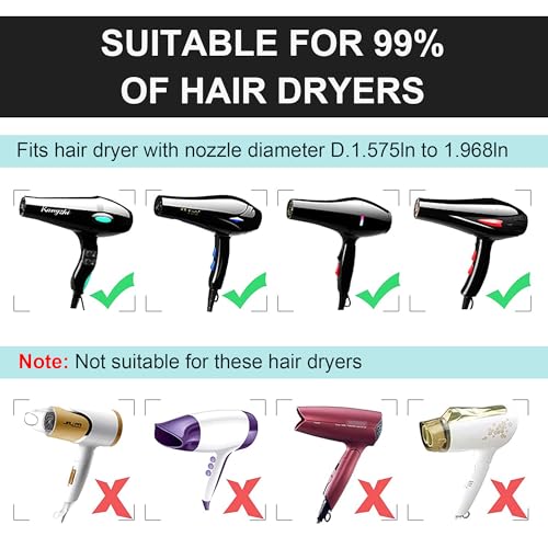 KingKam Universal Collapsible Hair Dryer Diffuser for 1.575-1.968 Inch Nozzles - Black - Image 3