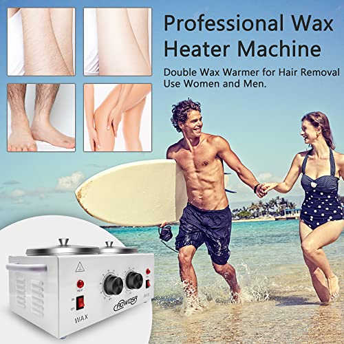 Dual Electric Wax Heater for Hair Removal & Paraffin SPA with 100 Applicator Sticks - Image 8
