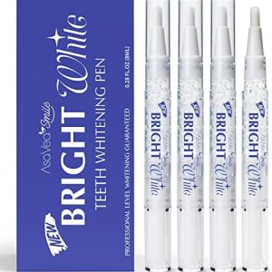 4-Pack Teeth Whitening Pens, 40+ Uses, Painless Mint Flavor, Travel-Friendly