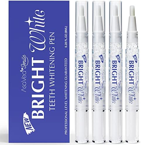 Teeth Whitening Pen Set (4 Pens), 40+ Uses, Painless, Travel-Friendly, Mint Flavor