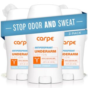 Carpe Clinical Strength Antiperspirant & Deodorant, Fresh Powder, 3-Pack for Hyperhidrosis