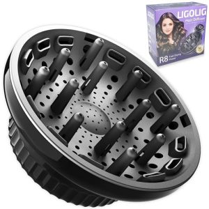 Universal Hair Diffuser Attachment for 1.4-2.4 Inch Dryers, Black, For Curly Wavy Hair
