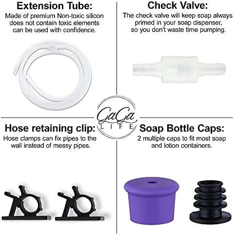 GAGALIFE 47 Inch Soap Dispenser Extension Tube Kit with Check Valve for Topless Refill - Image 2