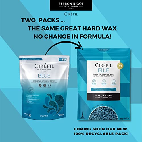 Cirepil Blue 400g Unscented Wax Beads for Sensitive Skin - No Strip, Easy Peel-Off - Image 2