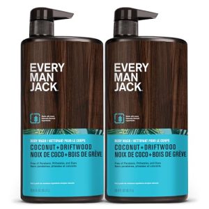 Every Man Jack Coconut Driftwood Body Wash 33.8 oz Pack of 2 Paraben-Free