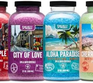 Spazazz Aromatherapy Bath Salt Gift Set 4 Fragrances Bundle 14oz Each