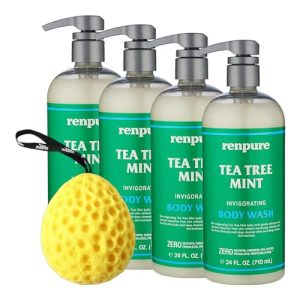 Renpure Tea Tree Mint Body Wash 24 oz, Pack of 4