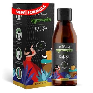 Satthwa Kalika Hair Oil - Naturally Darkens Hair, Fights Greying, 150ml for All Hair Types