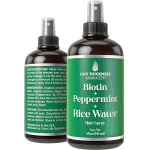 Nourishing Vegan Biotin & Peppermint Rice Water Hair Growth Spray for Strengthening