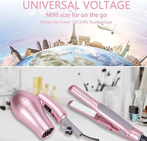 DAN Technology Travel Flat Iron & Blow Dryer Set with EU Adapter & Case - Image 3