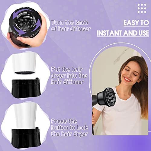 Universal Adjustable Hair Dryer Diffuser for Curly, Wavy, Frizzy Hair (1.4-2.6 in) - Image 3