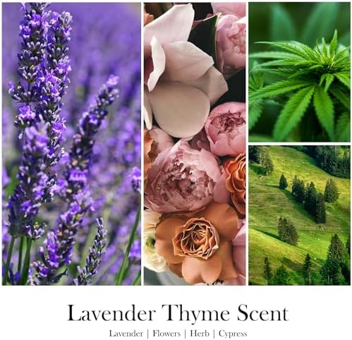 Lavender Thyme 7oz Soy Aromatherapy Candle Amber Jar Gift - Image 3