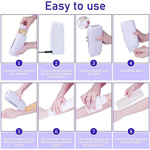 Portable Wax Roller Kit for Hair Removal, Soft Wax Heater, Travel-Friendly - Image 5