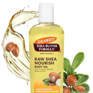 Palmer's Raw Shea Body Oil with Vitamin E for Dry, Sensitive Skin, 8.5 oz