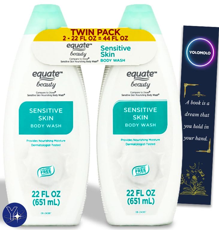 Equate Sensitive Skin Body Wash 2-Pack with YOLOMOLO Bookmark