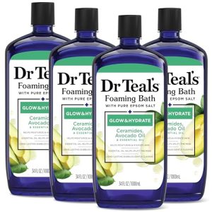 Dr Teal?s Foaming Bath, Epsom Salt, Avocado Oil, 34 oz (4-Pack)