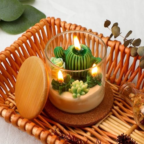 Tondiamo 3.15" Scented Cactus Candles for Home, Gifts, Weddings, and Showers