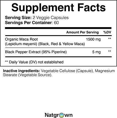 Natgrown Organic Maca Root Capsules 1500 mg ? Vegan Supplement - Image 7
