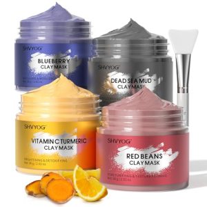 4-Piece Clay Mask Set for Deep Cleansing & Moisturizing