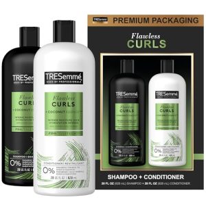 TRESemmé Flawless Curls Coconut Oil Sulfate Free Shampoo & Conditioner Set 28 Fl Oz
