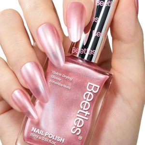 Beetles 15ml Pink Pearl Nail Polish Fast Drying Long Lasting Shimmer Effect