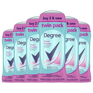 Degree Women's Antiperspirant 48-Hour Sheer Powder, 2.6 oz, 6 Twin Packs