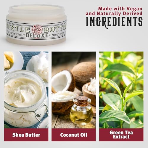Hustle Butter Vegan Tattoo Balm - Aftercare for New & Old Tattoos, No Petroleum - Image 3