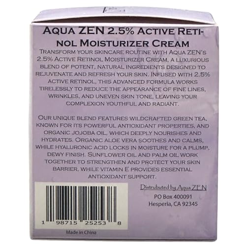 2.5% Retinol Moisturizer Cream with Green Tea, Hyaluronic Acid & Aloe - 1.7oz - Image 3