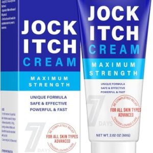 Extra Strength Jock Itch Cream for Men & Women - 60g, Fast Relief