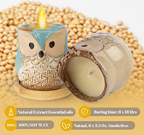 6-Pack Owl Scented Candles for Women Birthday Gifts Aromatherapy Relaxing Home Decor - Image 3