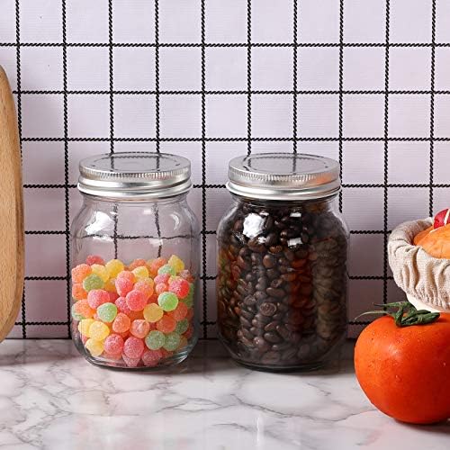 16 oz Mason Jars with Silver Lids for Canning & Storage (4-Pack) - Image 6