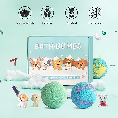 Organic Kids Bath Bombs 20 Pack with Surprise Puppy Toys Inside - Image 7