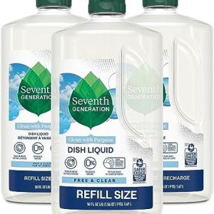 Seventh Generation Free & Clear Dish Soap Refill, 50 oz, Pack of 3