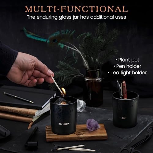 7.4 Oz Black Wood Wick Manifestation Candle - Hand Poured Soy, Coconut, Beeswax - Image 6