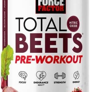 Force Factor Total Beets Fruit Punch Pre-Workout Powder 30 Servings Energy & Endurance Boost