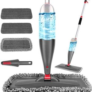 Spray Mop with 3 Washable Pads and 800ml Bottle for All Floor Types