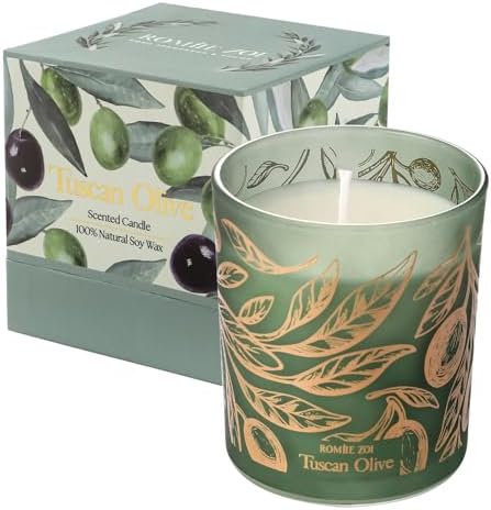 6oz Tuscan Olive Aromatherapy Soy Wax Jar Candle for Home Gifts
