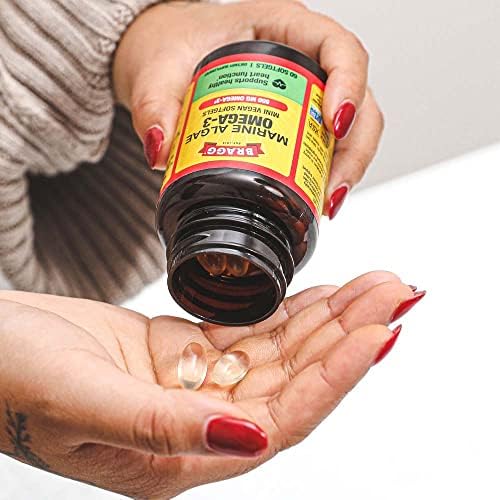 Bragg Vegan Omega 3 from Marine Algae - EPA & DHA, Non-GMO, 60 Softgels - Image 5
