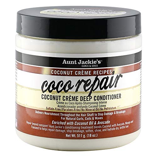 Aunt Jackie's Coco Repair Deep Conditioner for Natural Curls, 18 oz - Nourishes & Prevents Breakage
