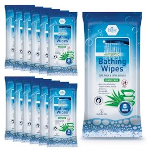 MED PRIDE Rinse Free XL Bathing Wipes - 96 Soft Aloe Vera Body Wash Wipes