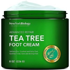 Tea Tree Oil Foot Cream for Cracked Feet, Athletes Foot & Nail Fungus - 8 oz