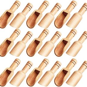 Arroyner 30 PCS Mini Bamboo Spoons for Spices & Scrubs