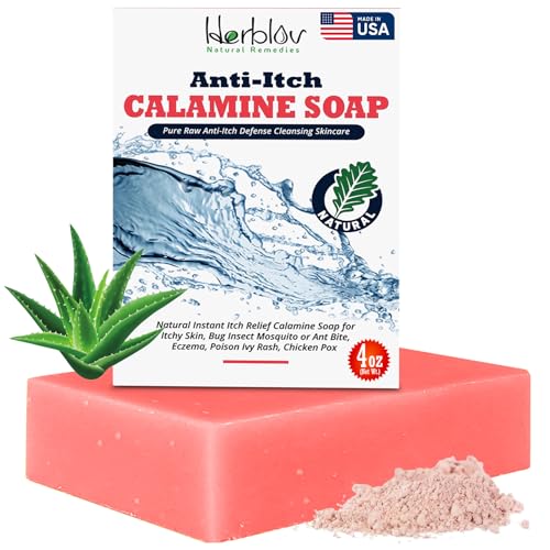 Calamine Soap Bar for Itchy Skin, Bug Bites, Eczema, Poison Ivy Relief