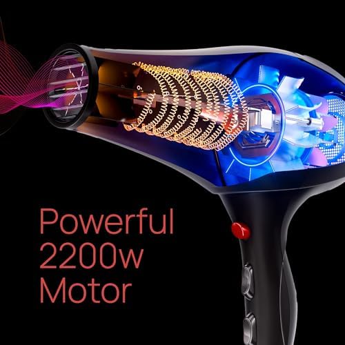 2200W Professional Ionic Hair Dryer - Lightweight, Travel-Friendly for All Hair Types - Image 7