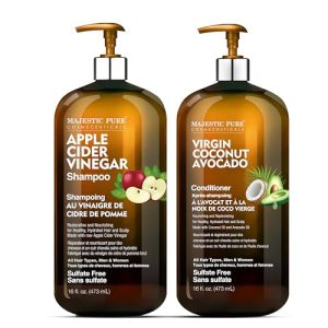 MAJESTIC PURE Apple Cider Vinegar Shampoo & Avocado Coconut Conditioner Set, 32 fl oz