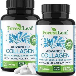 ForestLeaf Multi Collagen Pills with Hyaluronic Acid & Vitamin C, 240 Capsules