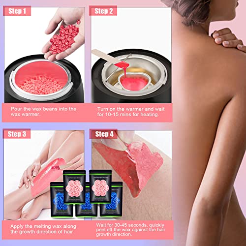 Hard Wax Beads for Sensitive Skin, 1.1 lb, Painless Hair Removal Kit - Image 3