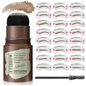 Light Brown Eyebrow Stamp & Stencil Kit, 24 Reusable